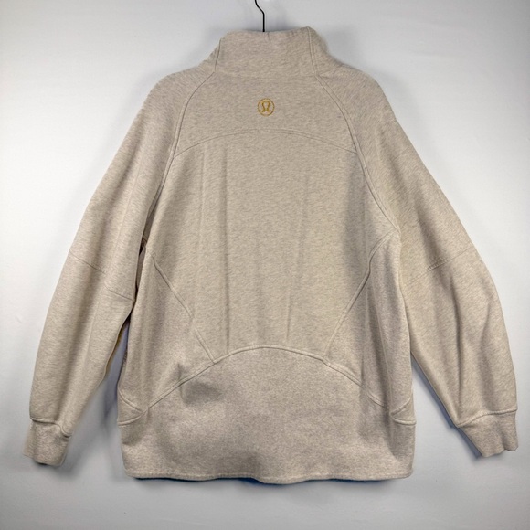 Lululemon Women’s Scuba Oversized Funnel-Neck Half Zip *Long, Bone/Gold, XL/XXL - Picture 4 of 5